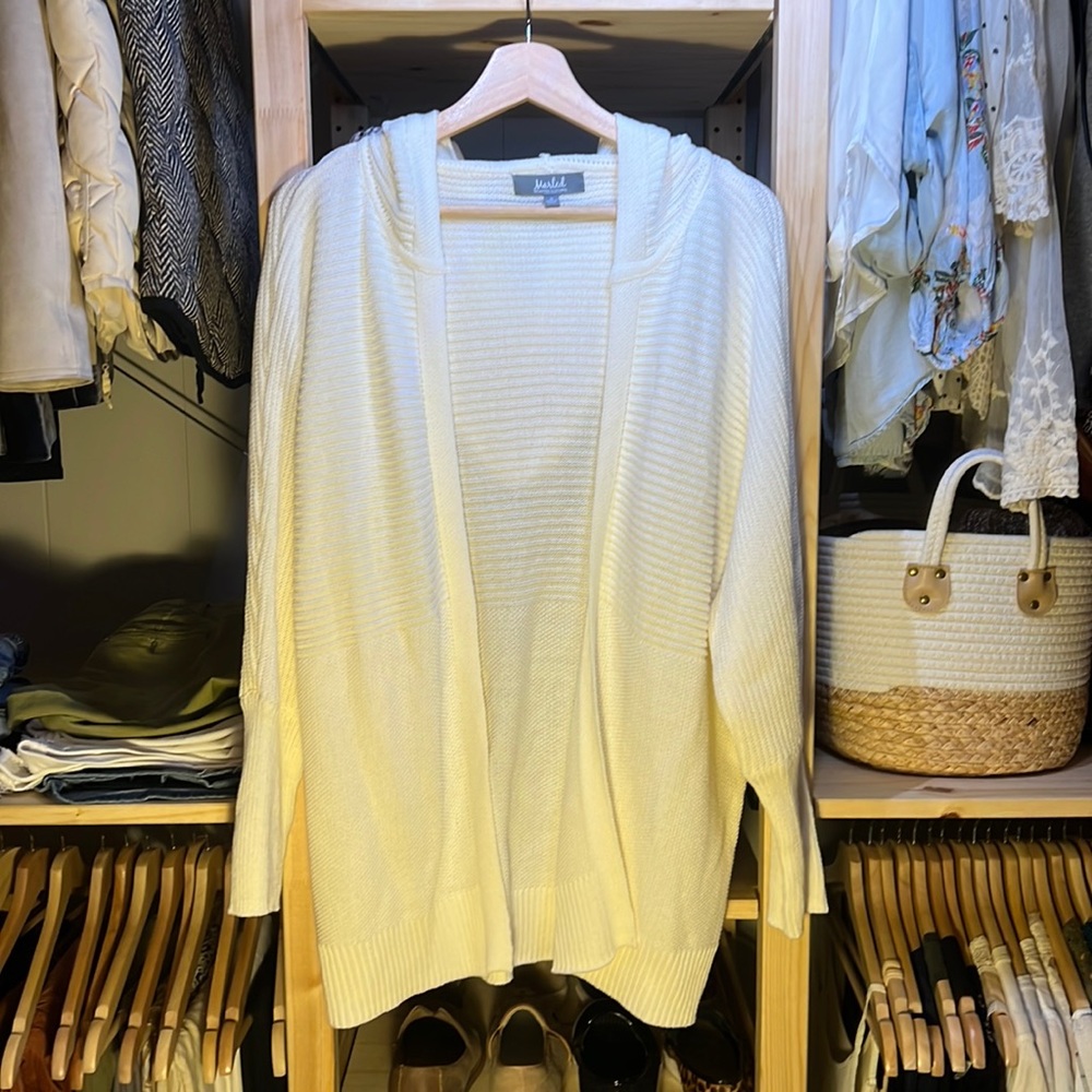 Marbled open front cardigan